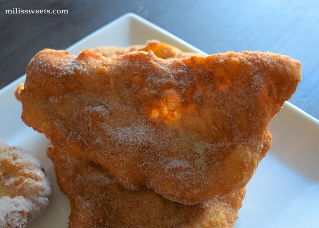 frittelle: traditional Italian fry-bread - recipe and how-to via milissweets.com - sugar, cinnamon and sugar and cheese