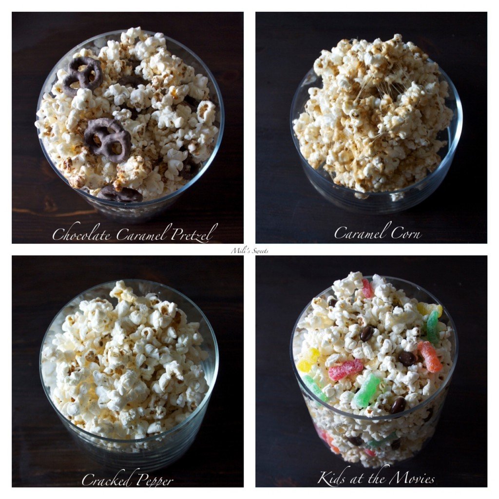 Popcorn Buffet recipes - Caramel Corn, Chocolate Caramel Pretzel and Perfectly Popped