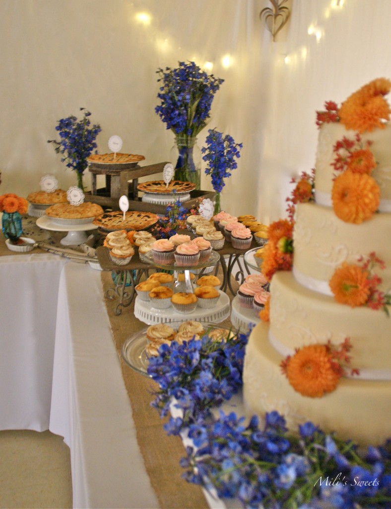 rustic-romantic wedding desserts and table styled by Mili