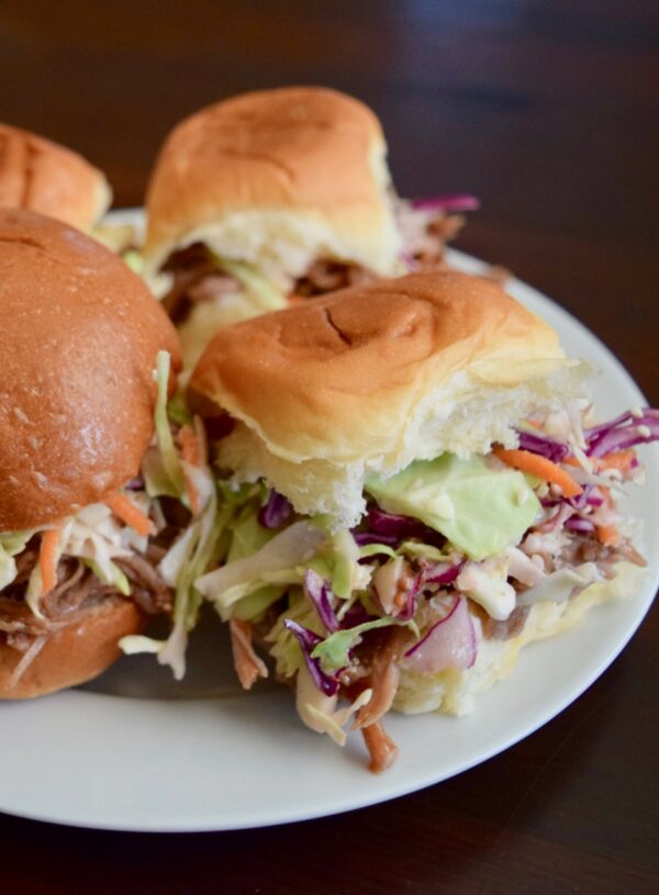 coleslaw with pulled-pork for sliders