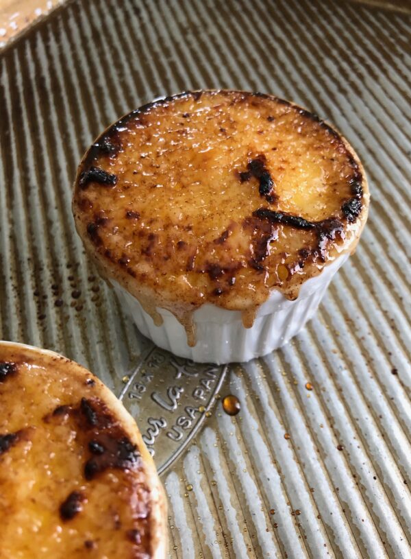 pure and simple, oven-torched, creme brulee’