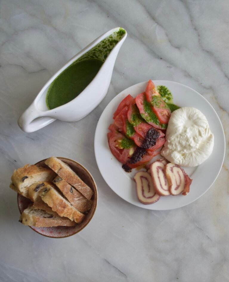 fresh basil and herb vinaigrette