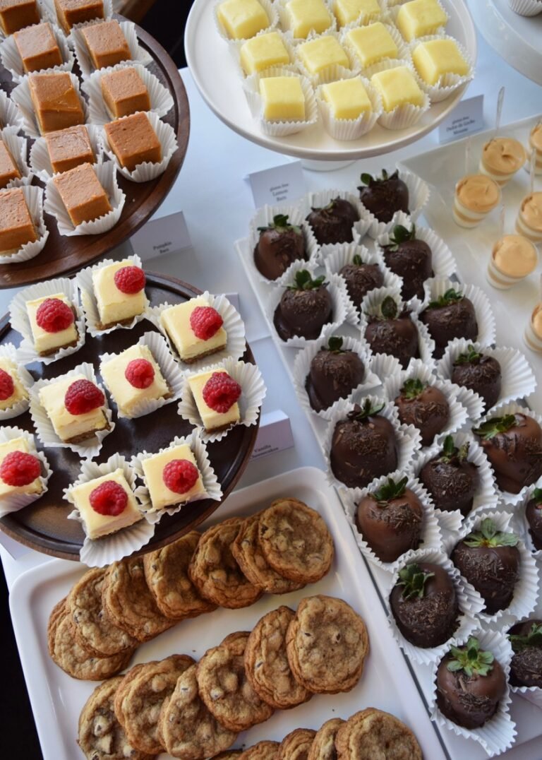 abundantly-full dessert table